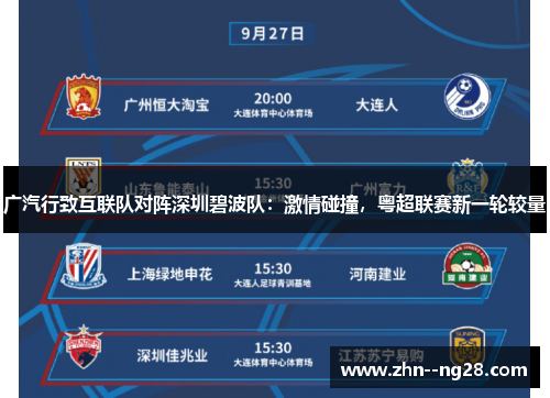 广汽行致互联队对阵深圳碧波队:激情碰撞,粤超联赛新一轮较量 广汽行致互联队对阵深圳碧波队:激情碰撞,粤超联赛新一轮较量